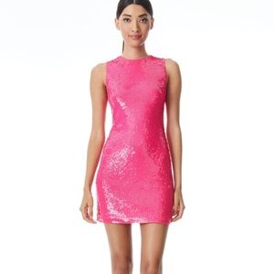Alice and Olivia pink sequin dress